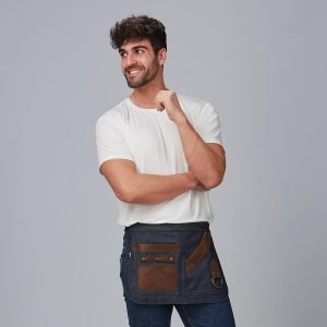 DELANTAL CORTO VAQUERO Y PIEL 30X42 CM