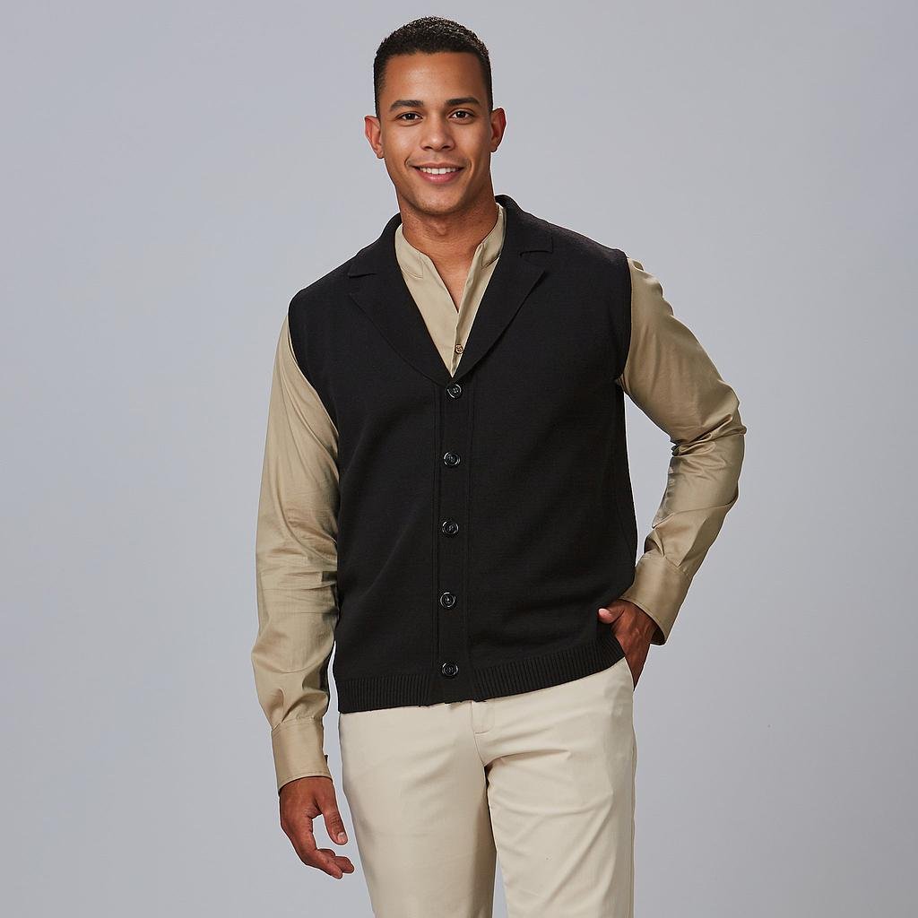 CHALECO CUELLO SOLAPA ABOTONADO HOMBRE