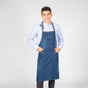 DELANTAL CON PETO LAVADO TEJANO AÑIL 90X75 CM