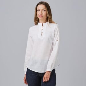 CAMISA MUJER FALSO LINO FLORA