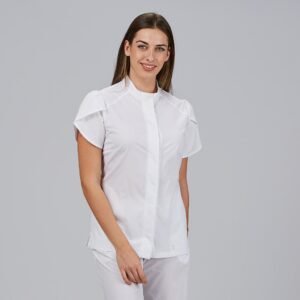 BLUSA MUJER BOTON OCULTO M/C LINA